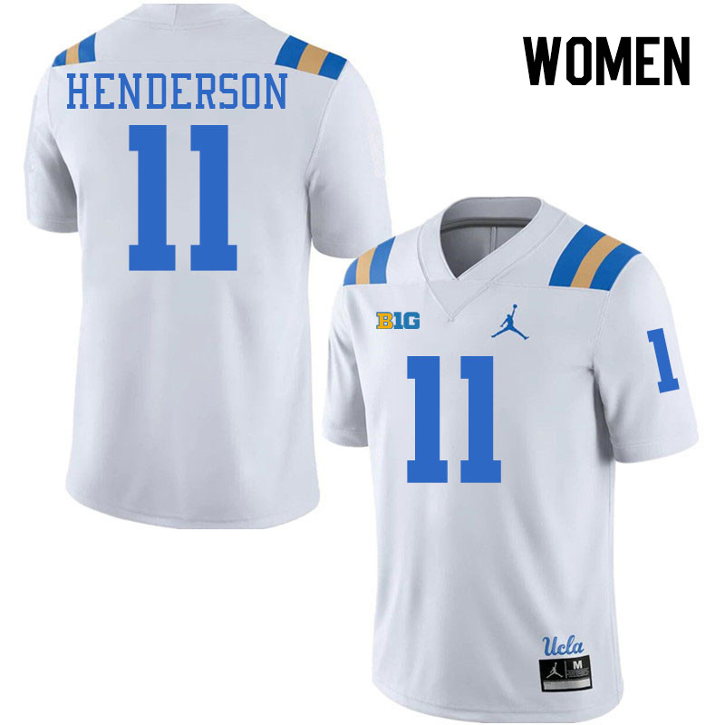 Women #11 Ramon Henderson Big 10 Conference College Football Jerseys Stitched-White